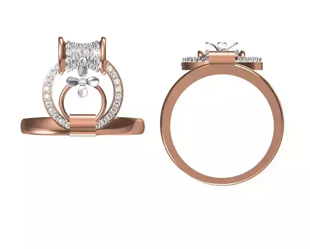 Women Wedding Engagement Ring STL OBJ FBX JCD Details