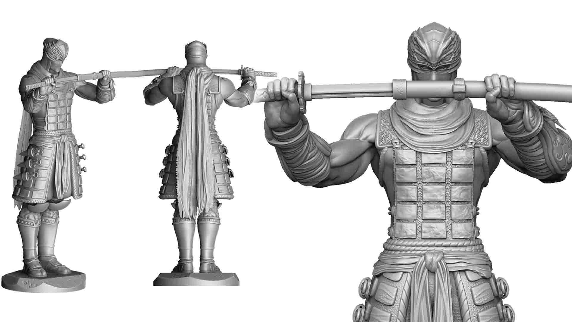 RYU HAYABUSA Ninja Gaiden with a sword 2 options for 3D printing 3D print model_4