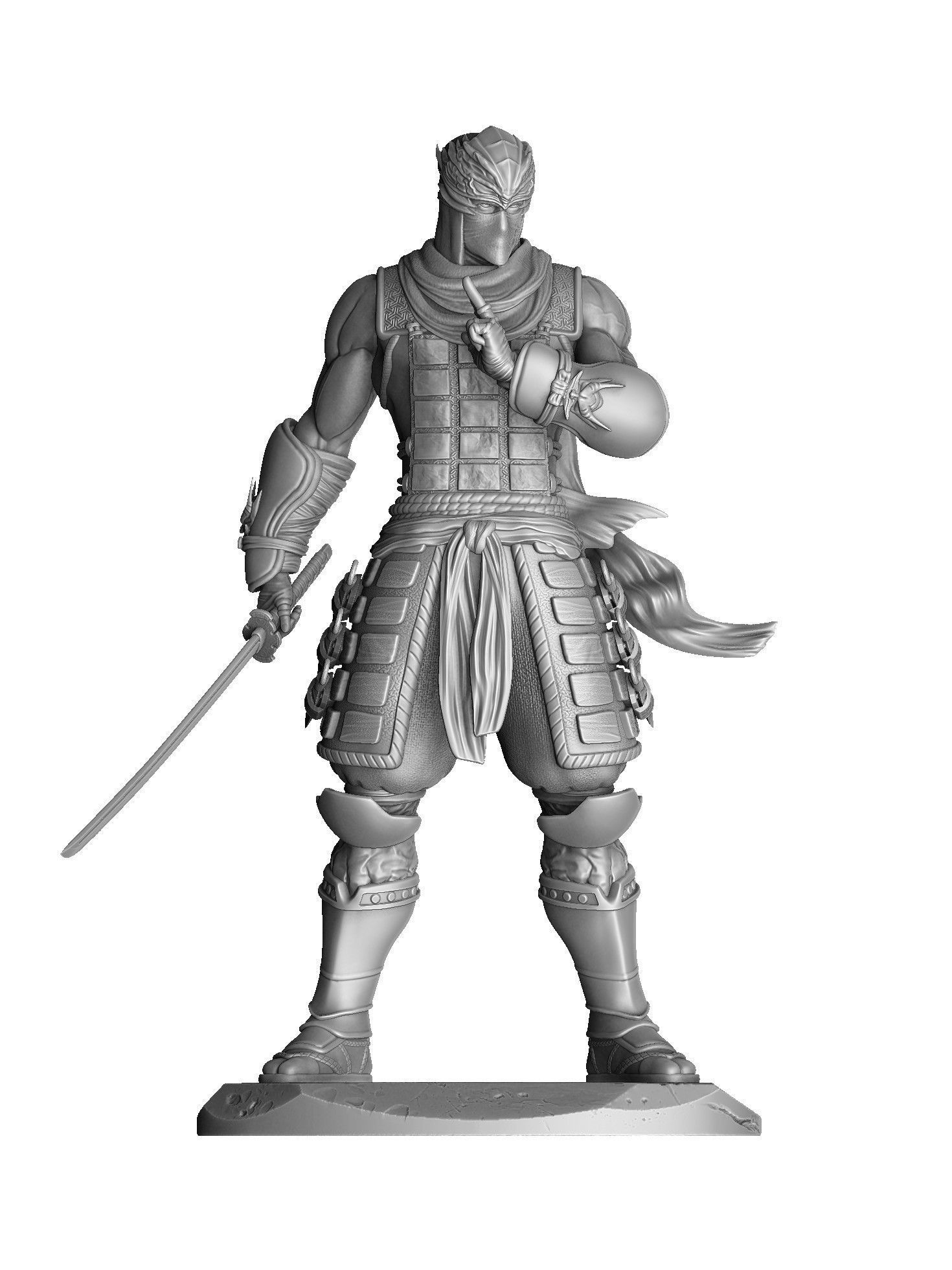 RYU HAYABUSA Ninja Gaiden with a sword 2 options for 3D printing 3D print model_31