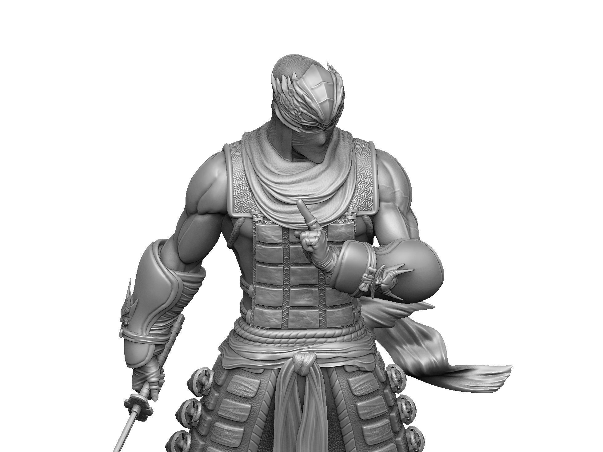 RYU HAYABUSA Ninja Gaiden with a sword 2 options for 3D printing 3D print model_23