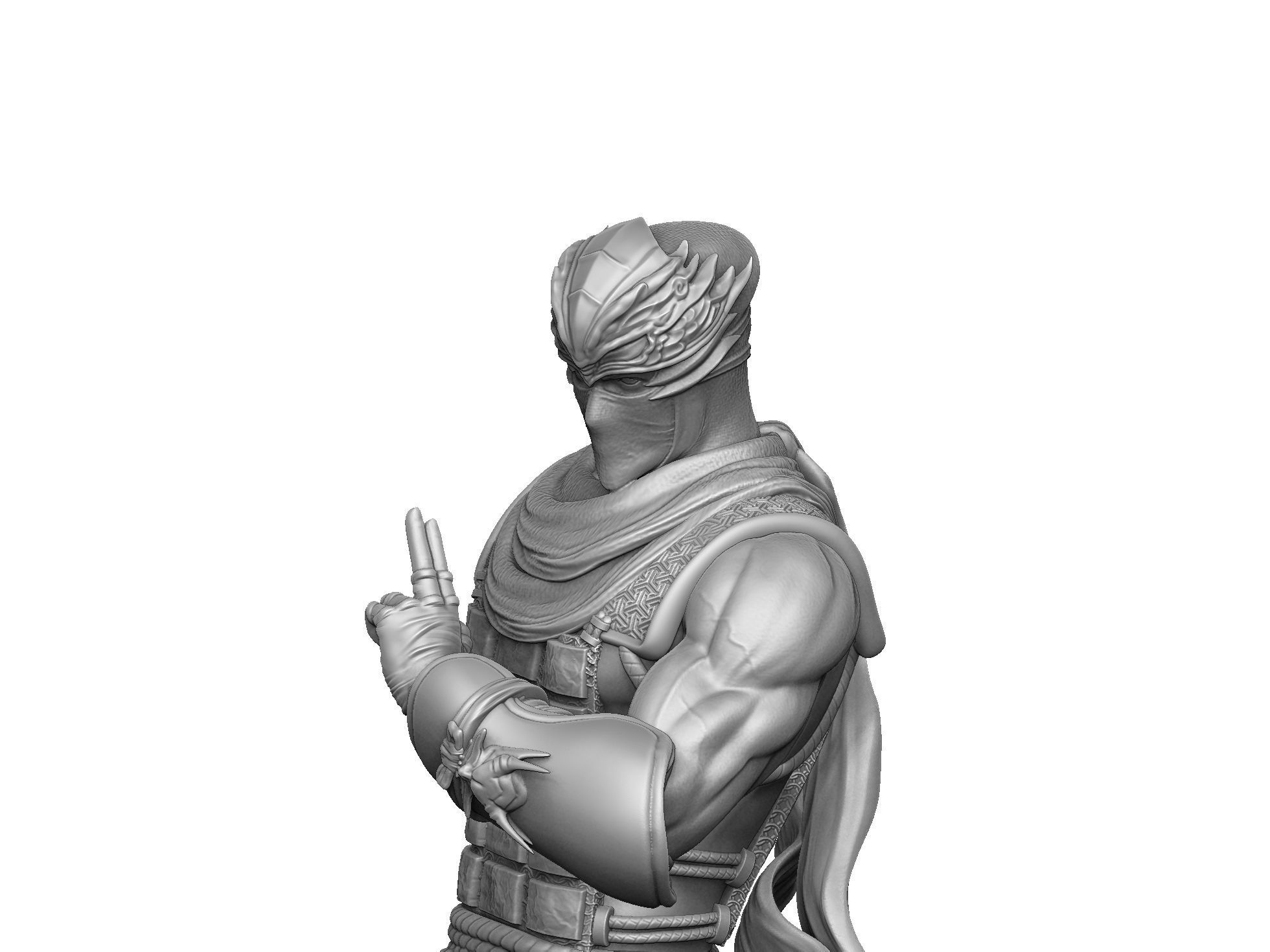 RYU HAYABUSA Ninja Gaiden with a sword 2 options for 3D printing 3D print model_41