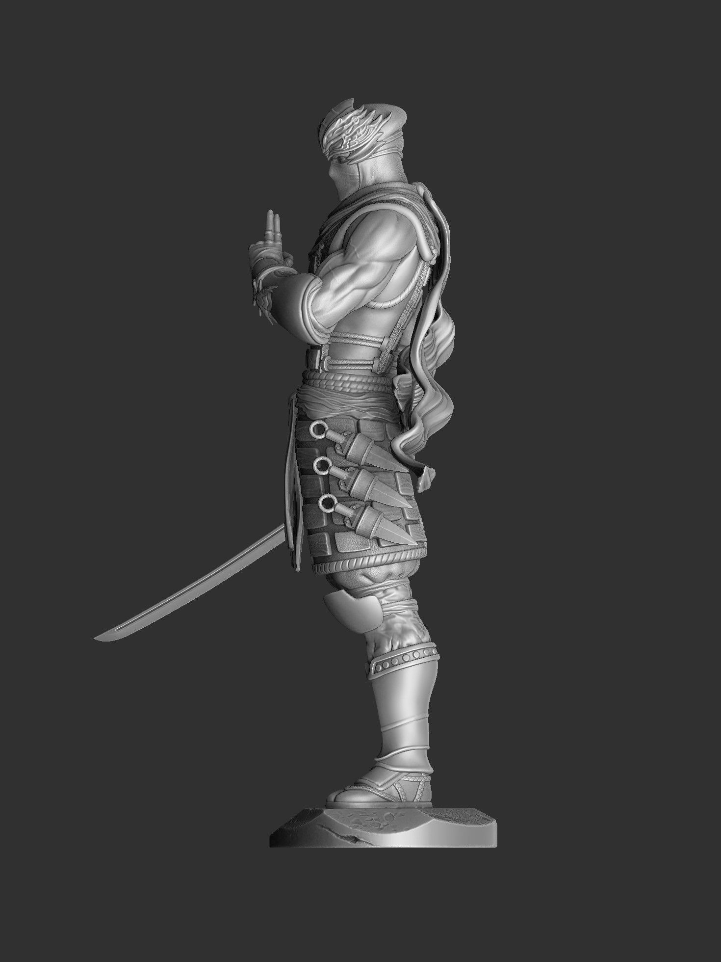 RYU HAYABUSA Ninja Gaiden with a sword 2 options for 3D printing 3D print model_53