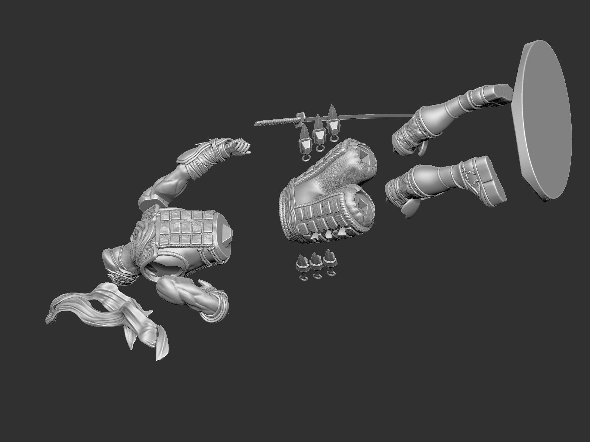 RYU HAYABUSA Ninja Gaiden with a sword 2 options for 3D printing 3D print model_49