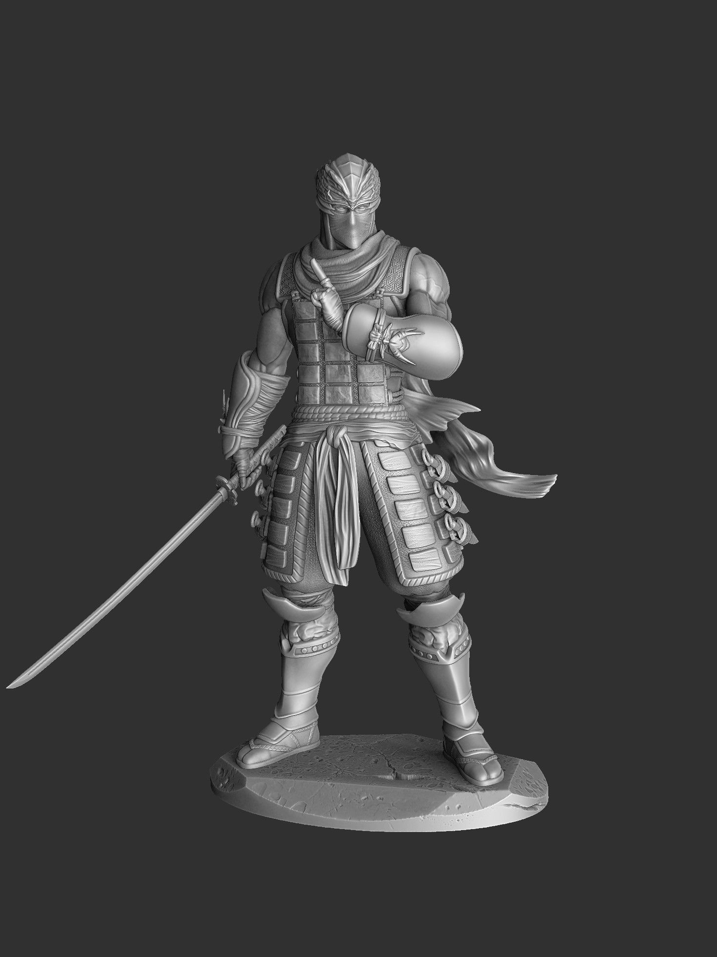 RYU HAYABUSA Ninja Gaiden with a sword 2 options for 3D printing 3D print model_47