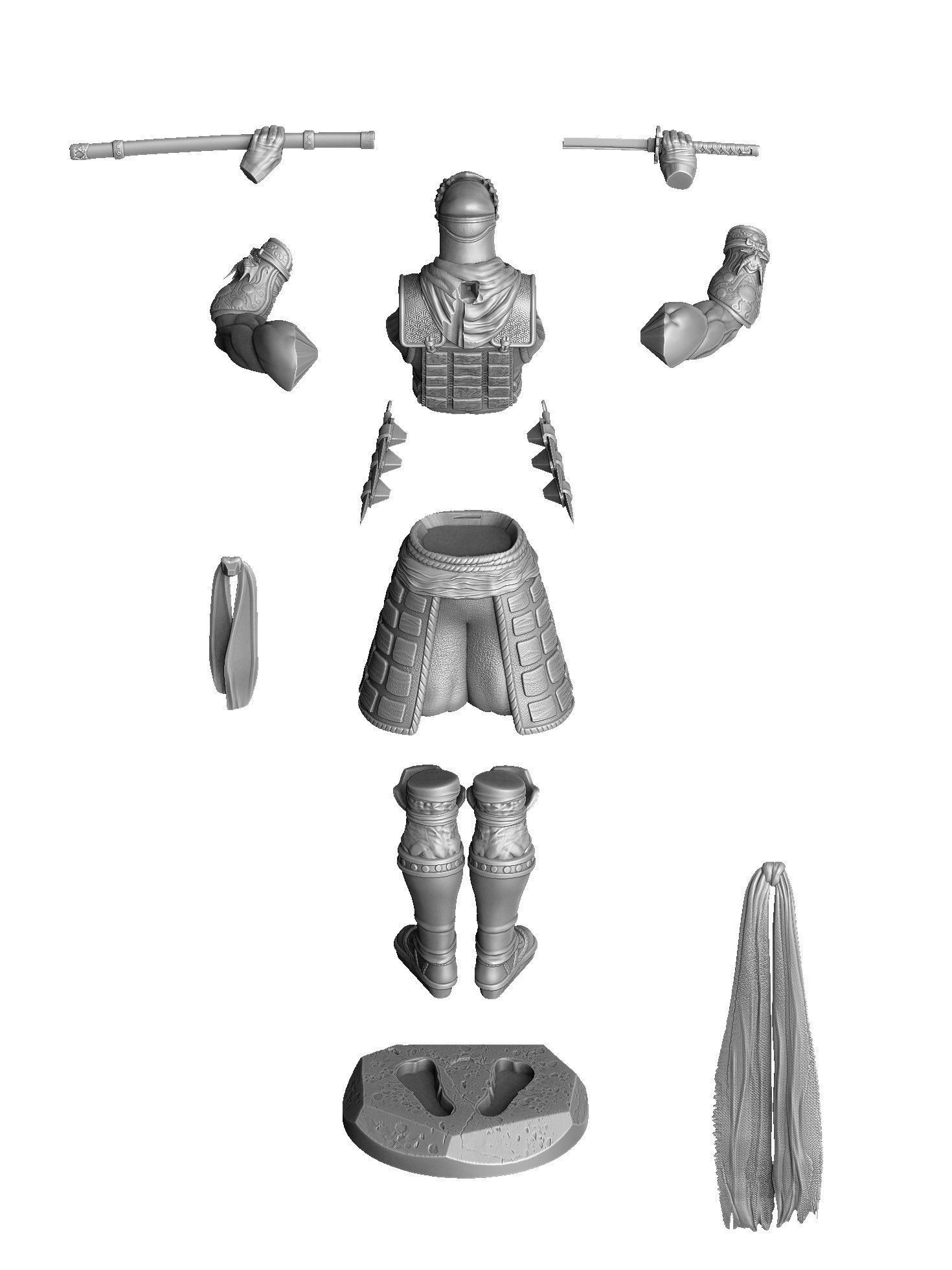 RYU HAYABUSA Ninja Gaiden with a sword 2 options for 3D printing 3D print model_44