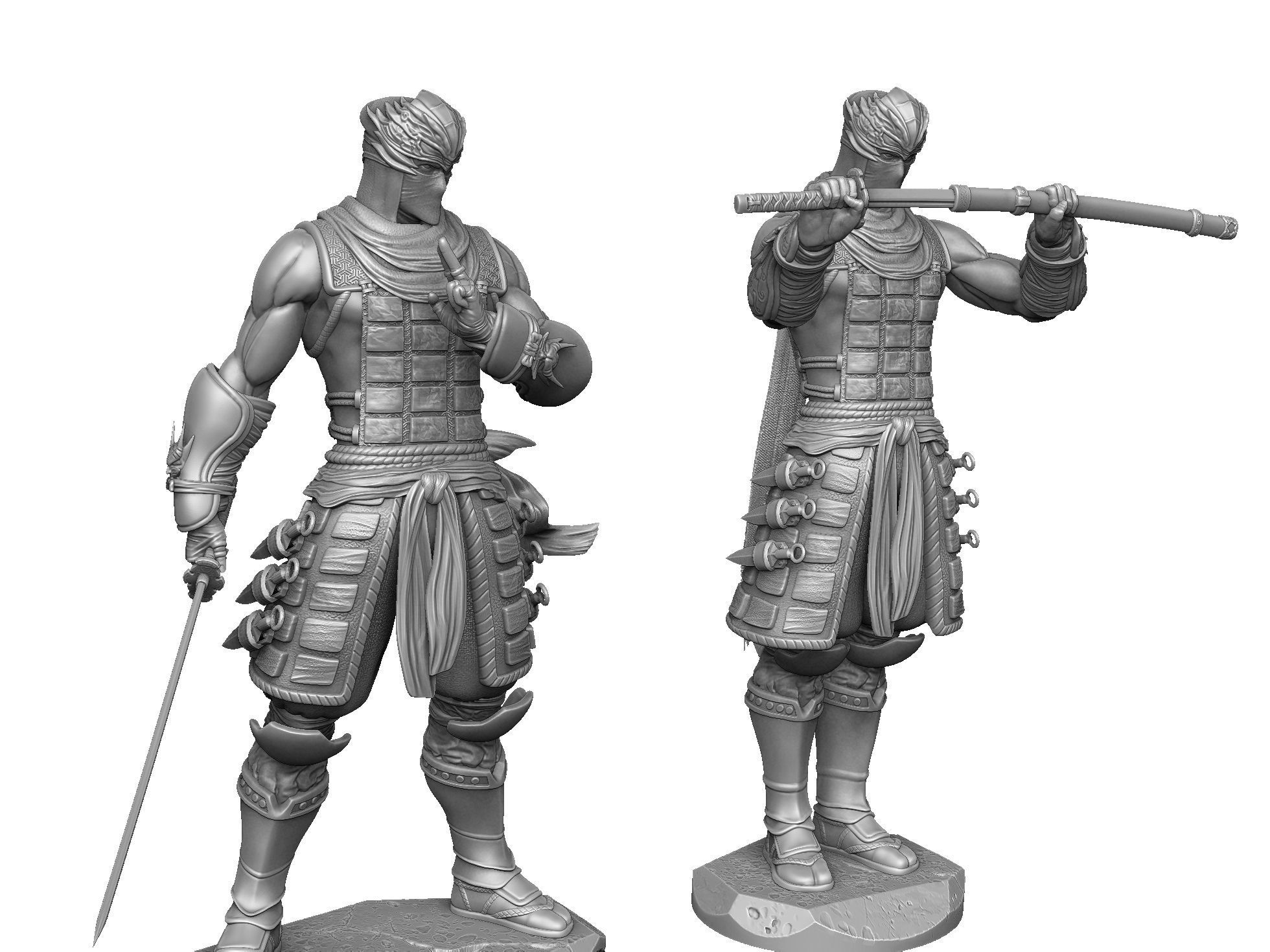 RYU HAYABUSA Ninja Gaiden with a sword 2 options for 3D printing 3D print model_2