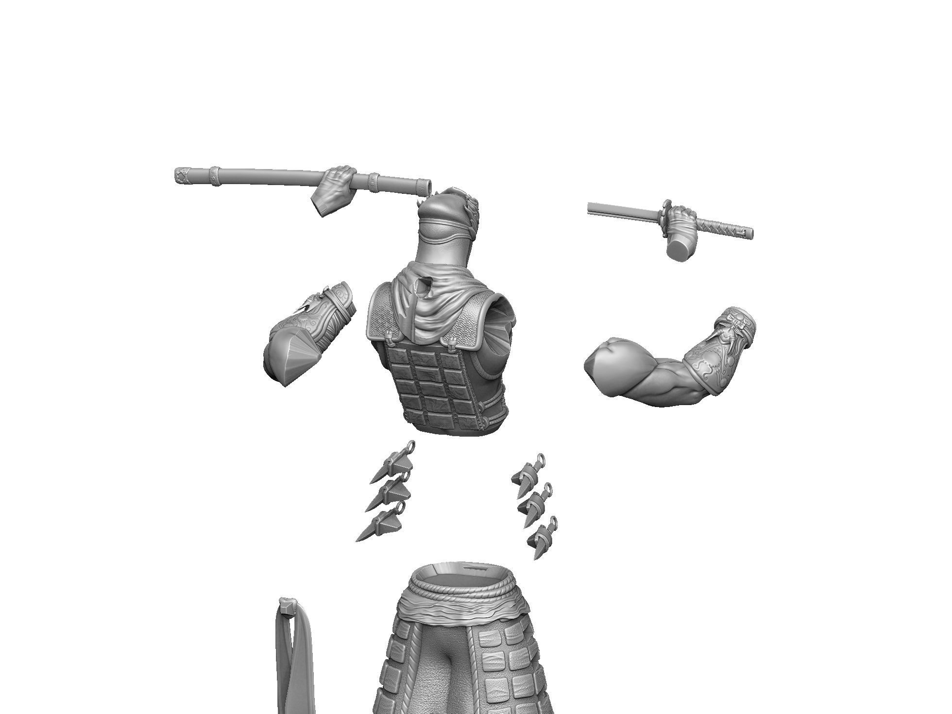 RYU HAYABUSA Ninja Gaiden with a sword 2 options for 3D printing 3D print model_45