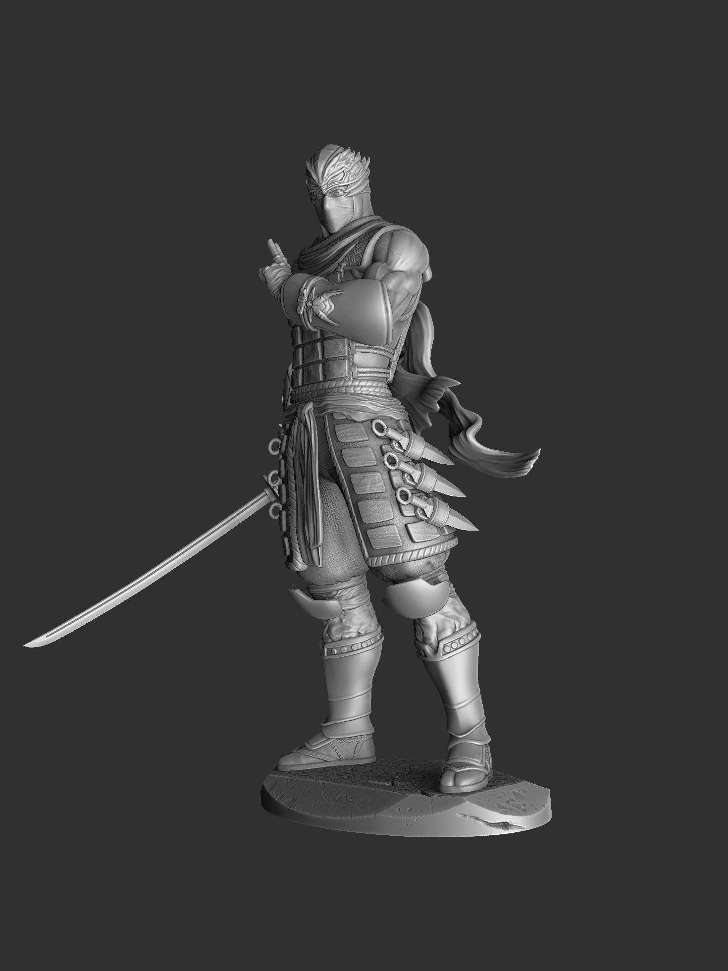 RYU HAYABUSA Ninja Gaiden with a sword 2 options for 3D printing 3D print model_50
