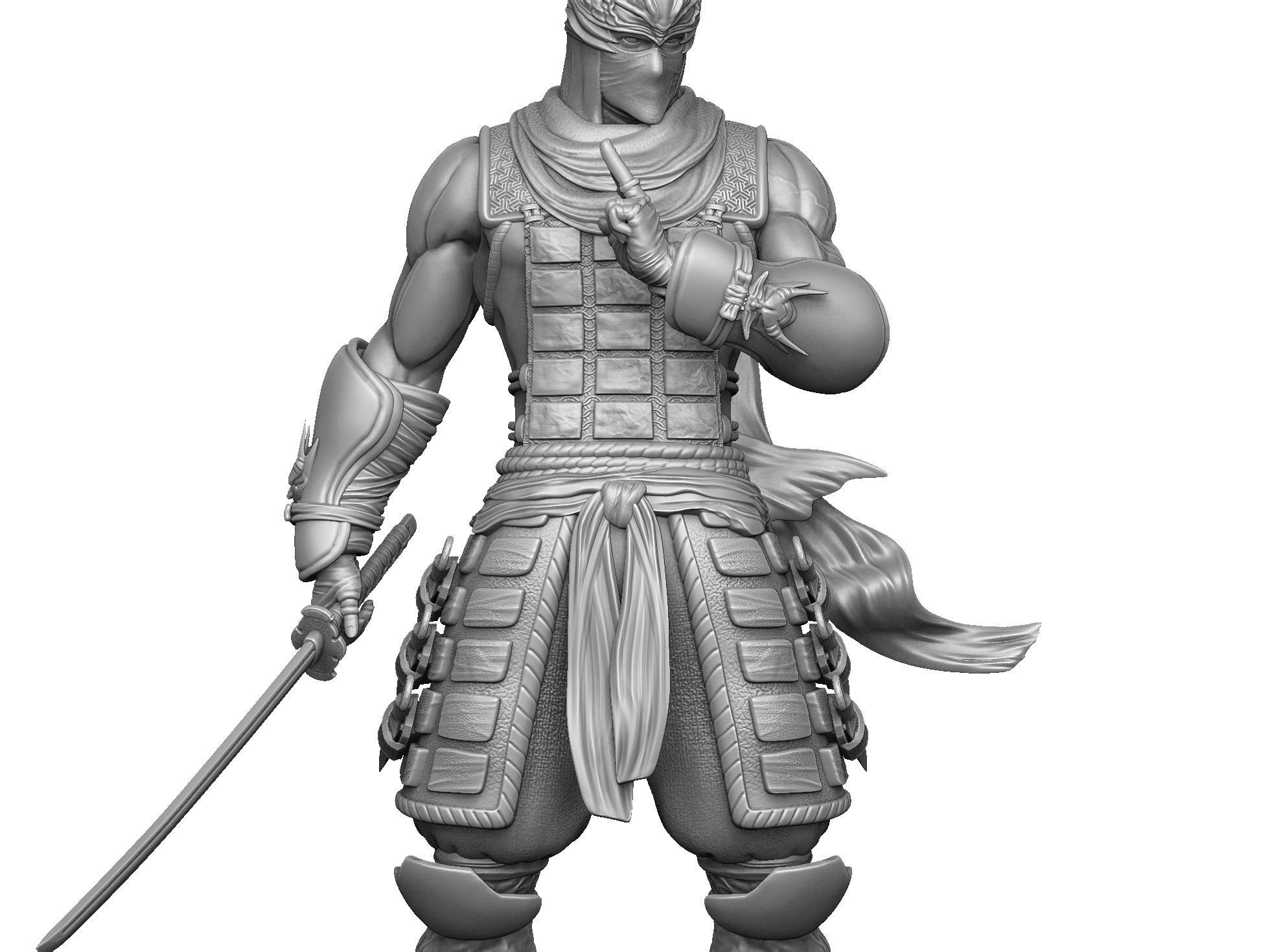 RYU HAYABUSA Ninja Gaiden with a sword 2 options for 3D printing 3D print model_25