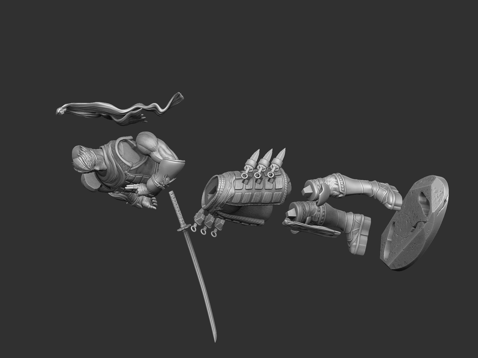 RYU HAYABUSA Ninja Gaiden with a sword 2 options for 3D printing 3D print model_63