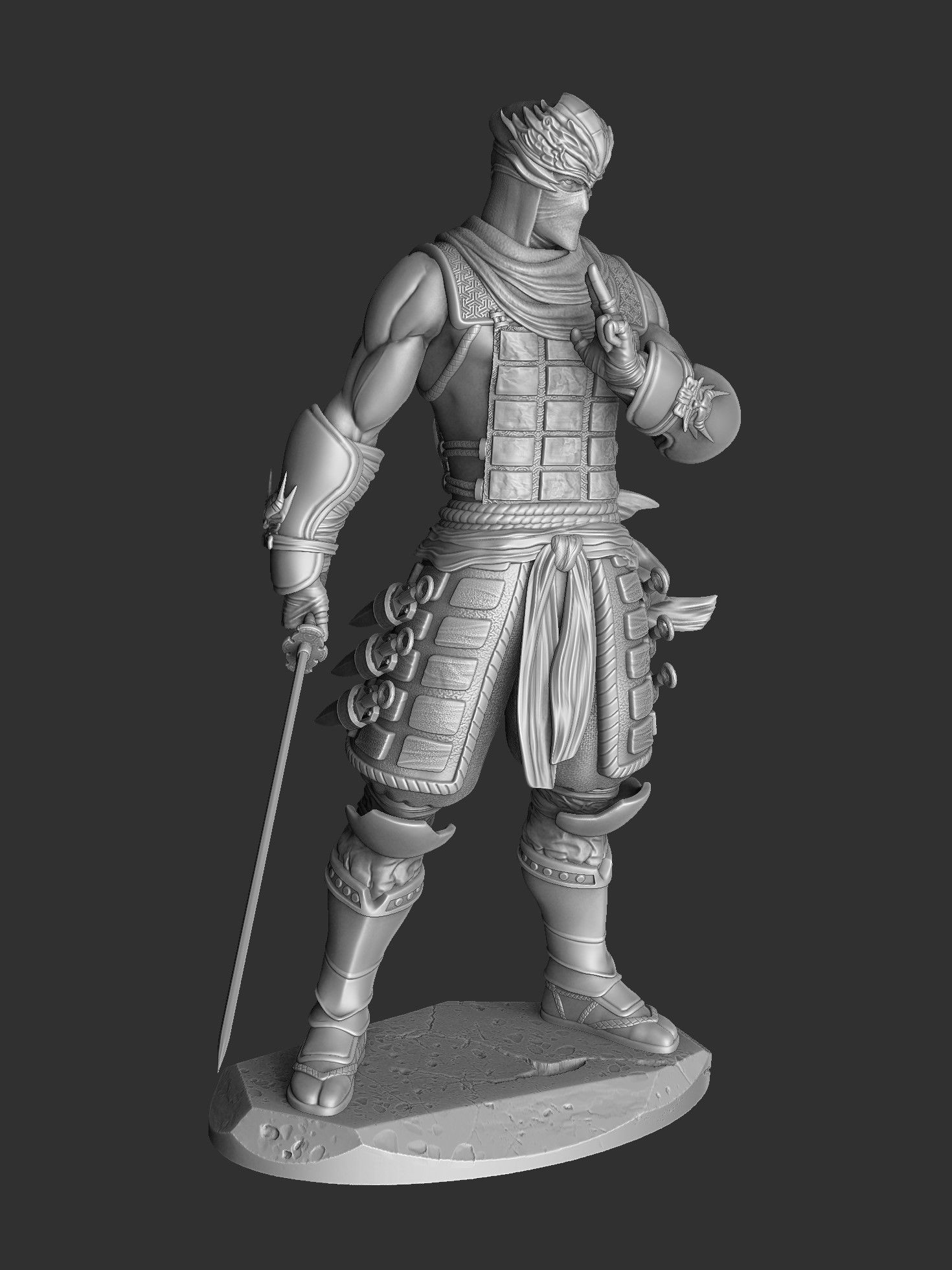 RYU HAYABUSA Ninja Gaiden with a sword 2 options for 3D printing 3D print model_16