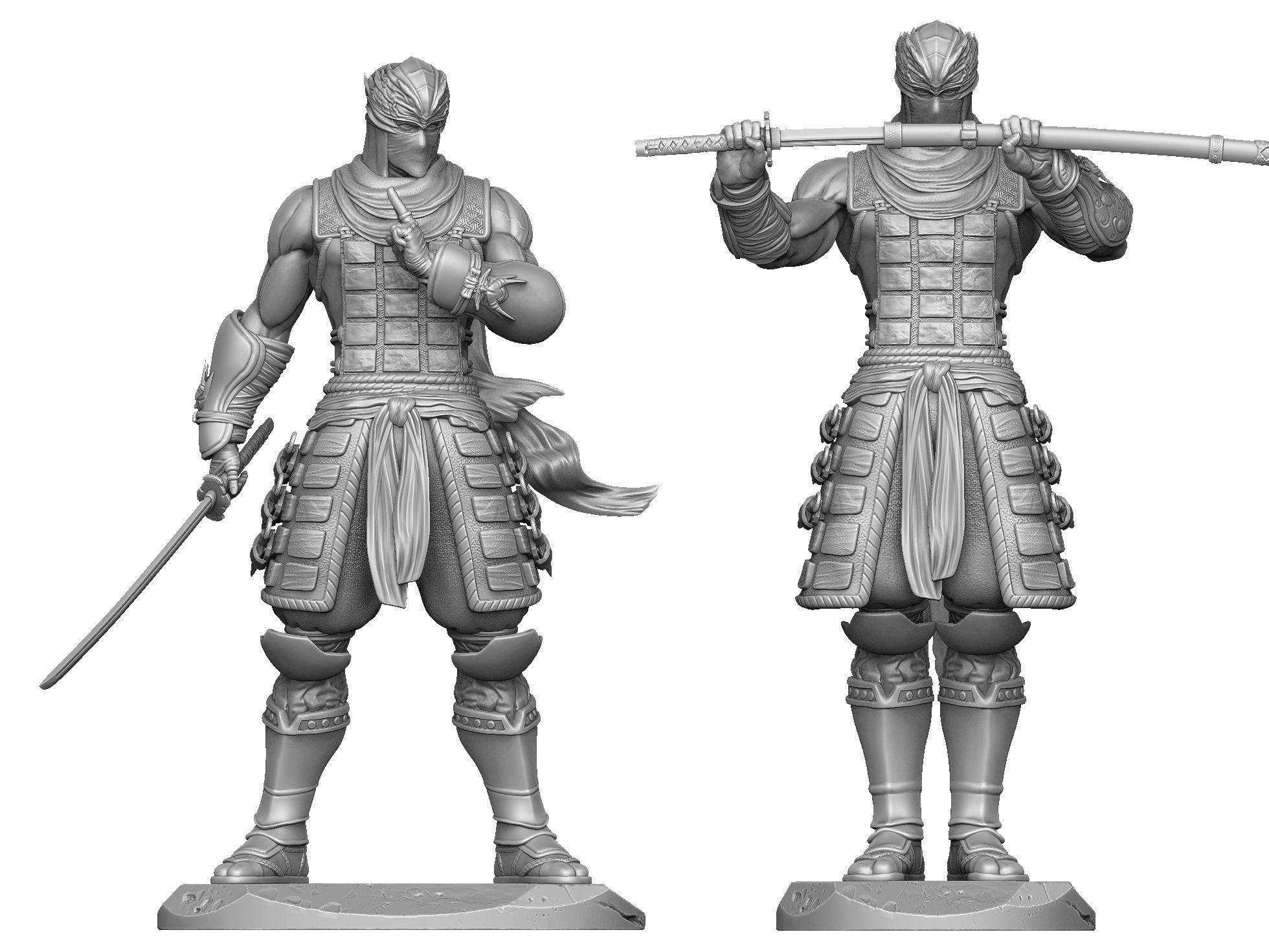 RYU HAYABUSA Ninja Gaiden with a sword 2 options for 3D printing 3D print model_1