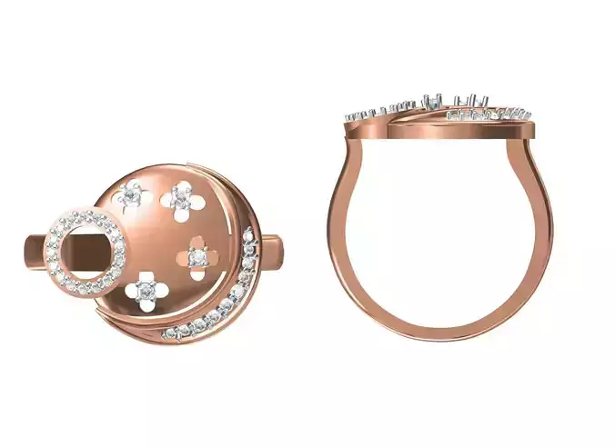 Women Wedding Engagement Ring STL OBJ FBX JCD Details