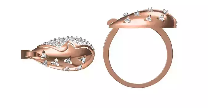 Women Wedding Engagement Ring STL OBJ FBX JCD Details