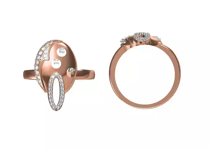 Women Wedding Engagement Ring STL OBJ FBX JCD Details