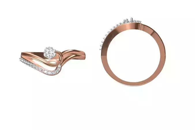 Women Wedding Engagement Ring STL OBJ FBX JCD Details