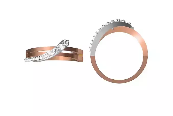 Women Wedding Engagement Ring STL OBJ FBX JCD Details