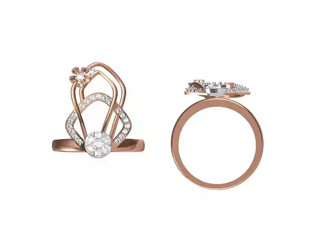 Women Wedding Engagement Ring STL OBJ FBX JCD Details