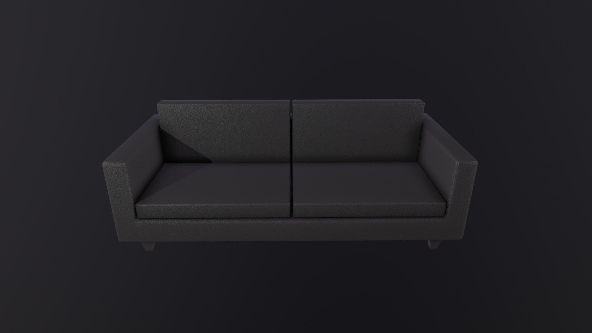 Black Leather Couch 3D Model Low-poly 3D model_2