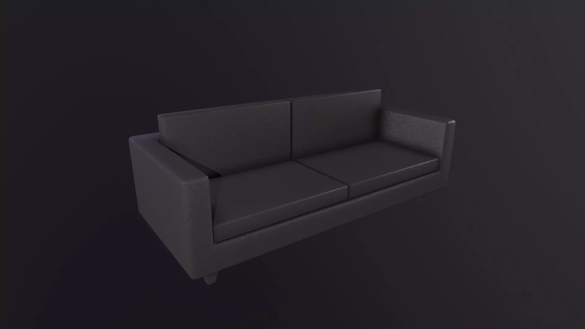 Black Leather Couch 3D Model Low-poly 3D model_0