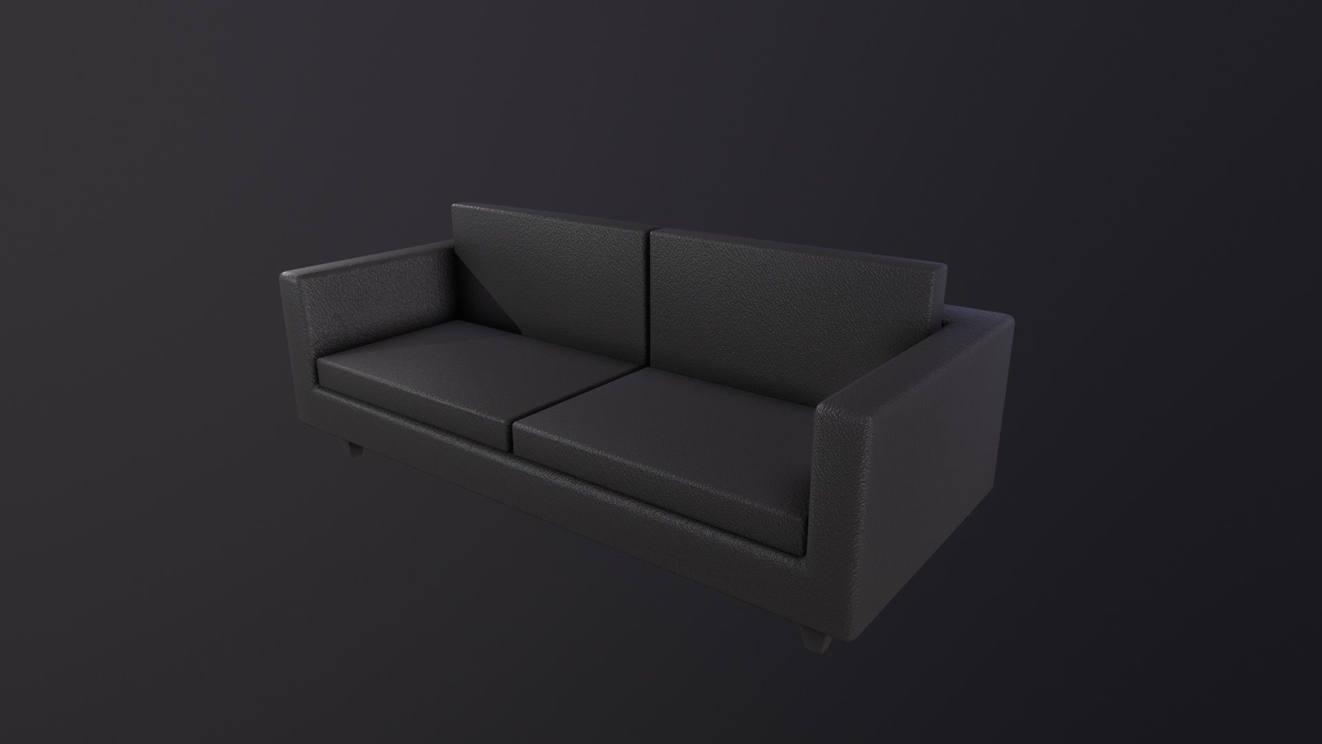 Black Leather Couch 3D Model Low-poly 3D model_3