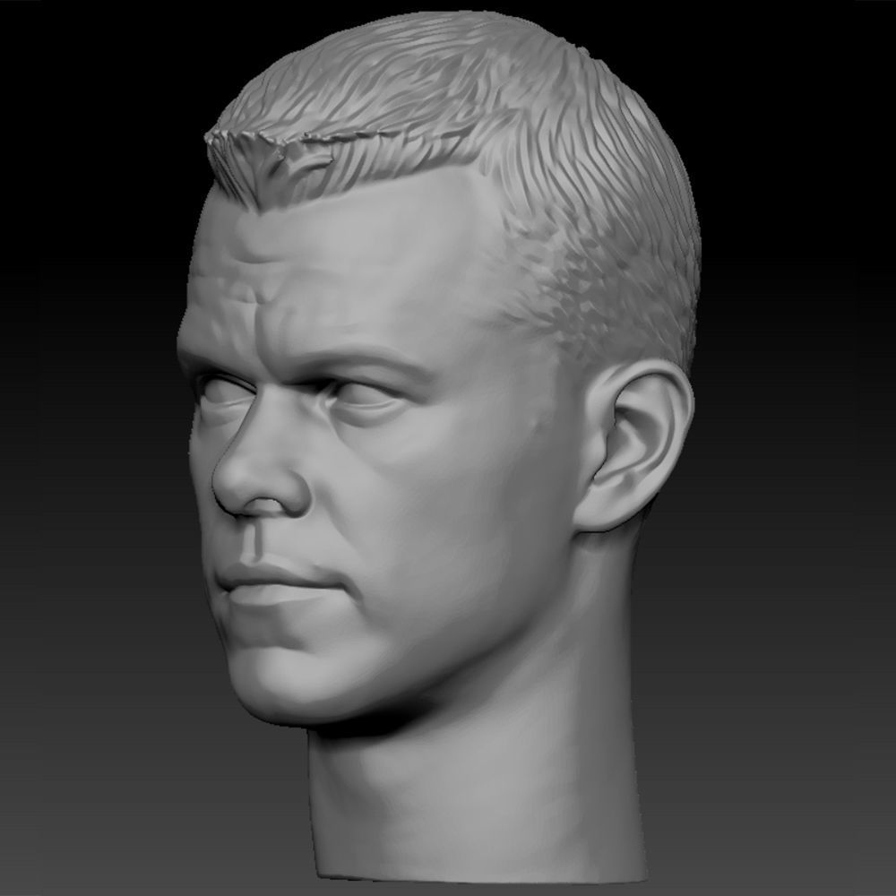 The Bourne Identity Matt Damon Head sculpture 3D print model 3D print model_3