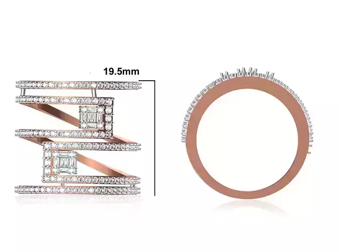 Women Wedding Engagement Ring STL OBJ FBX JCD Details