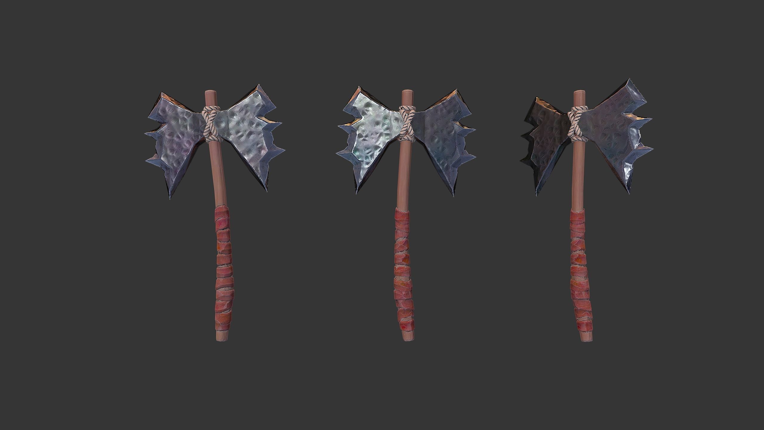Axe Pack D Low-poly 3D model_13