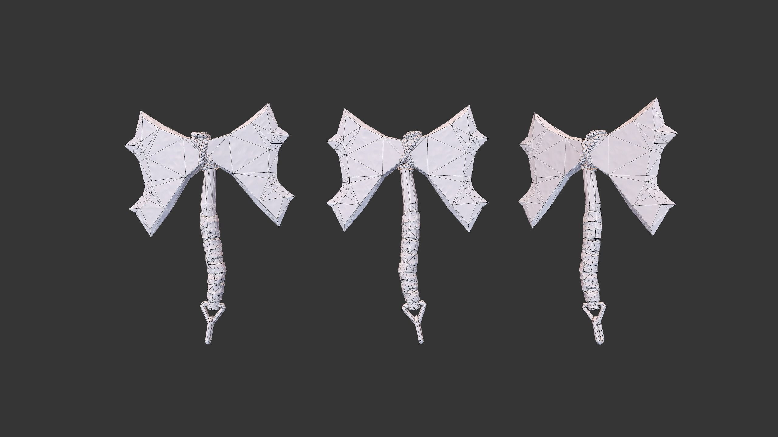 Axe Pack D Low-poly 3D model_16
