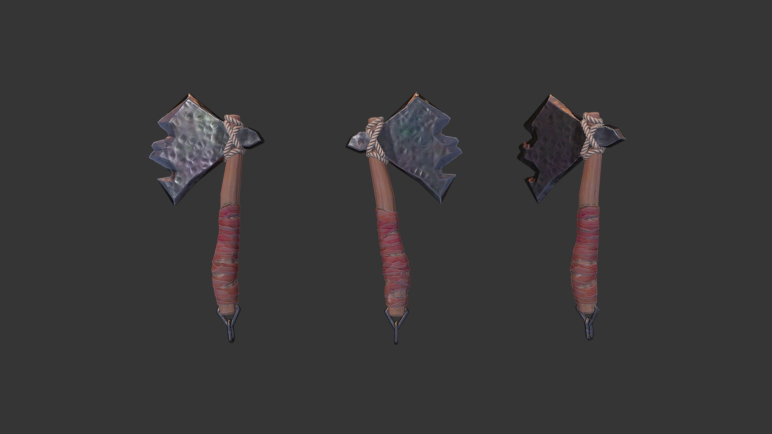 Axe Pack D Low-poly 3D model_9