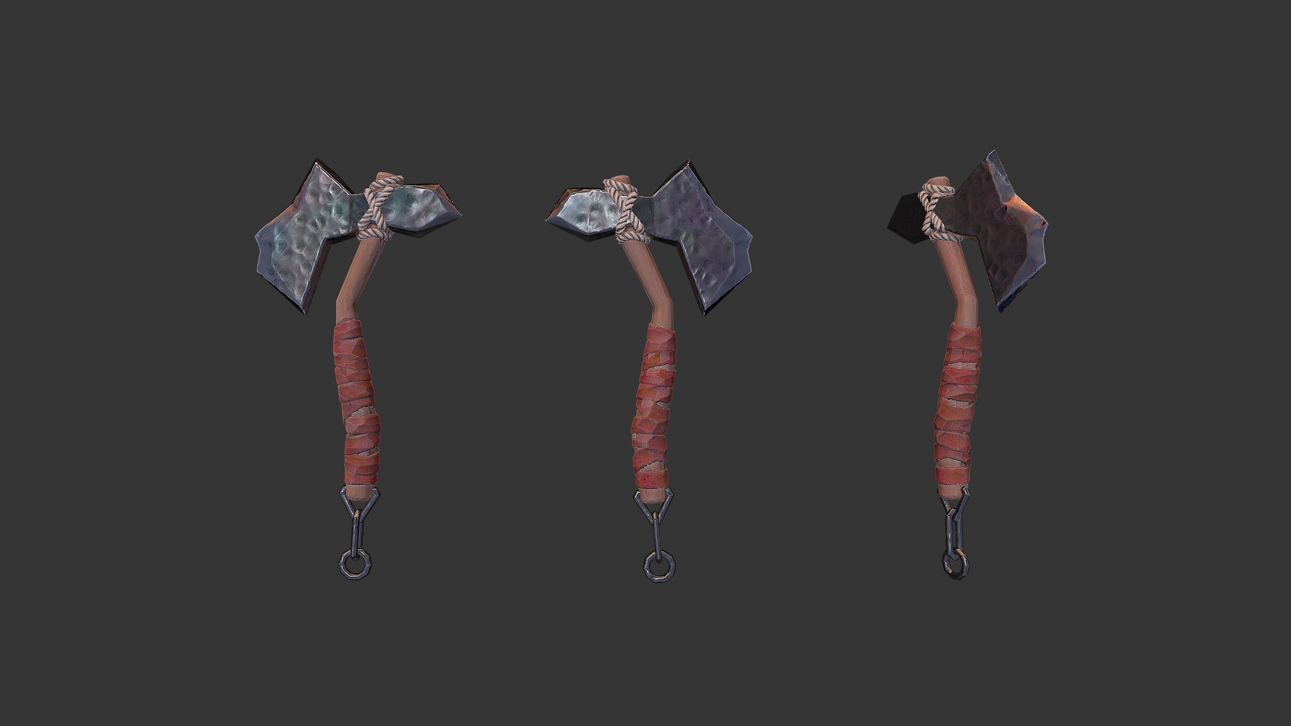 Axe Pack D Low-poly 3D model_29