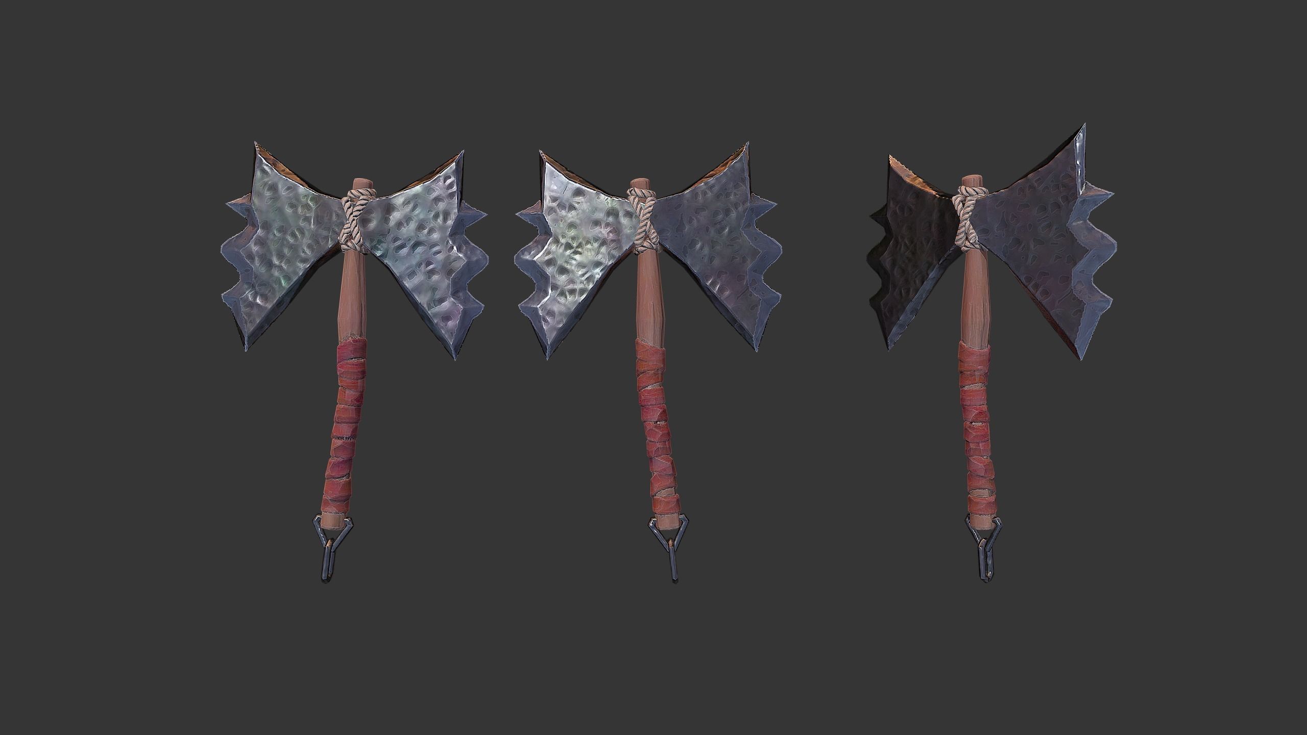 Axe Pack D Low-poly 3D model_33