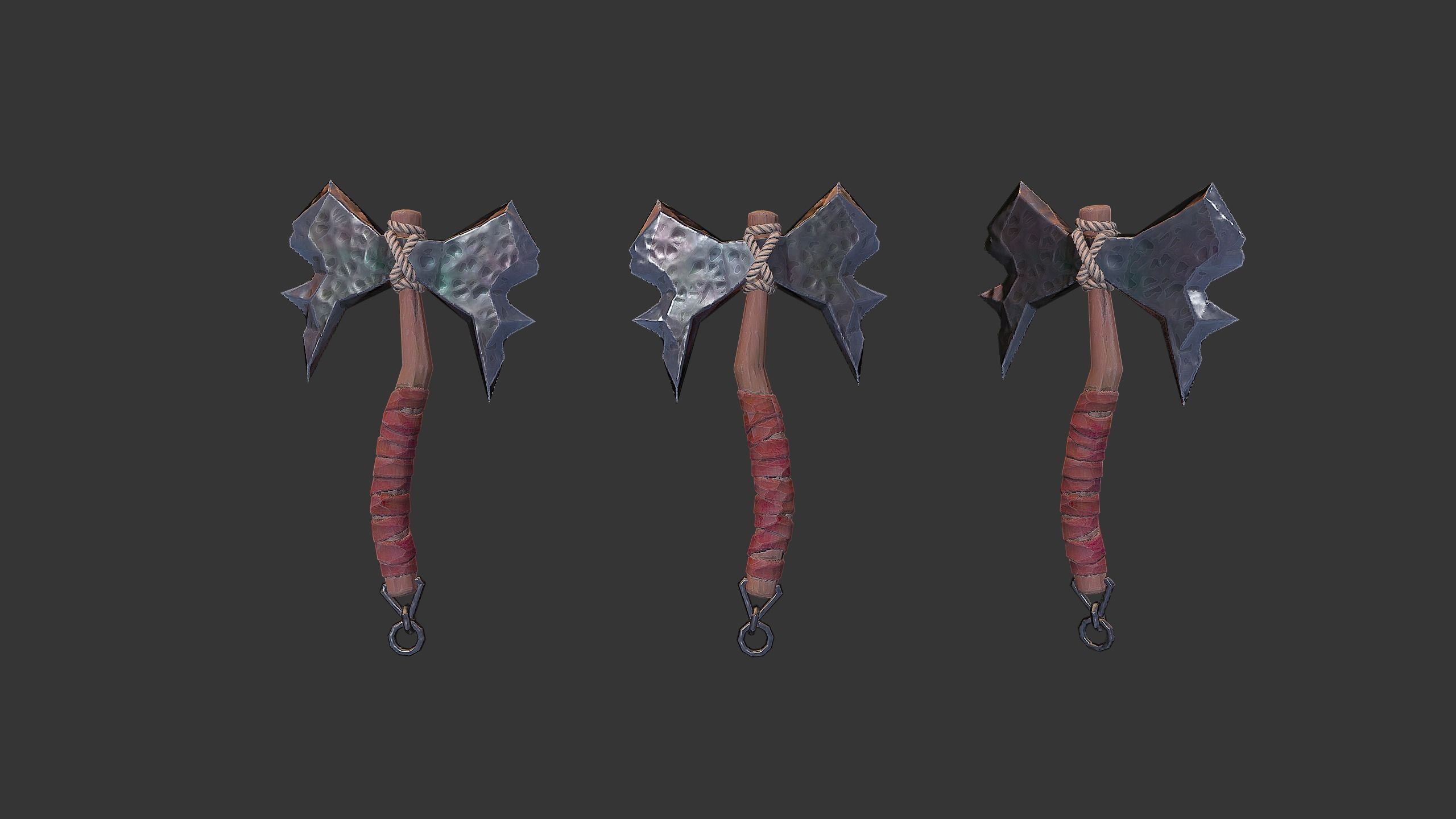 Axe Pack D Low-poly 3D model_5