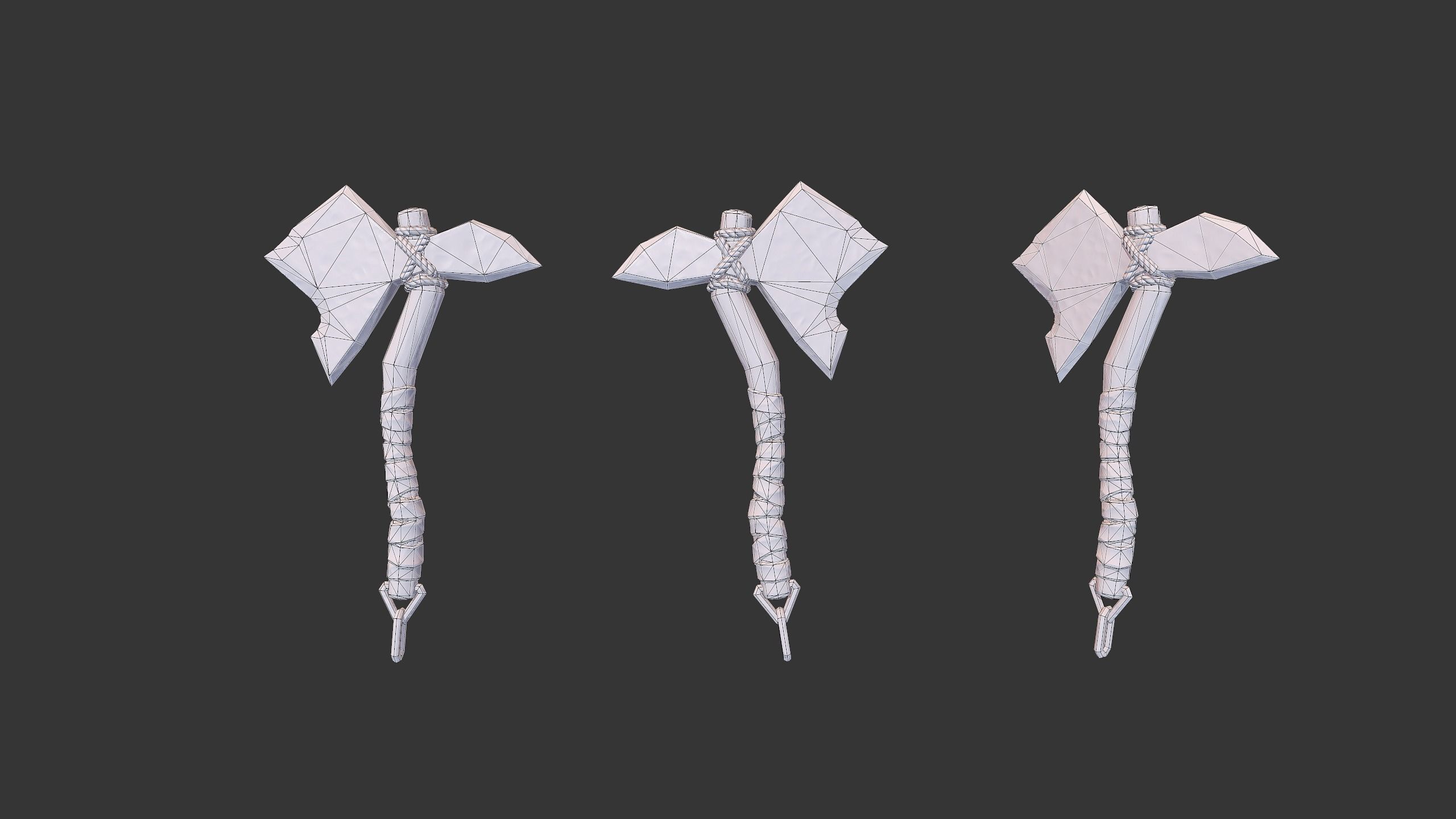 Axe Pack D Low-poly 3D model_40