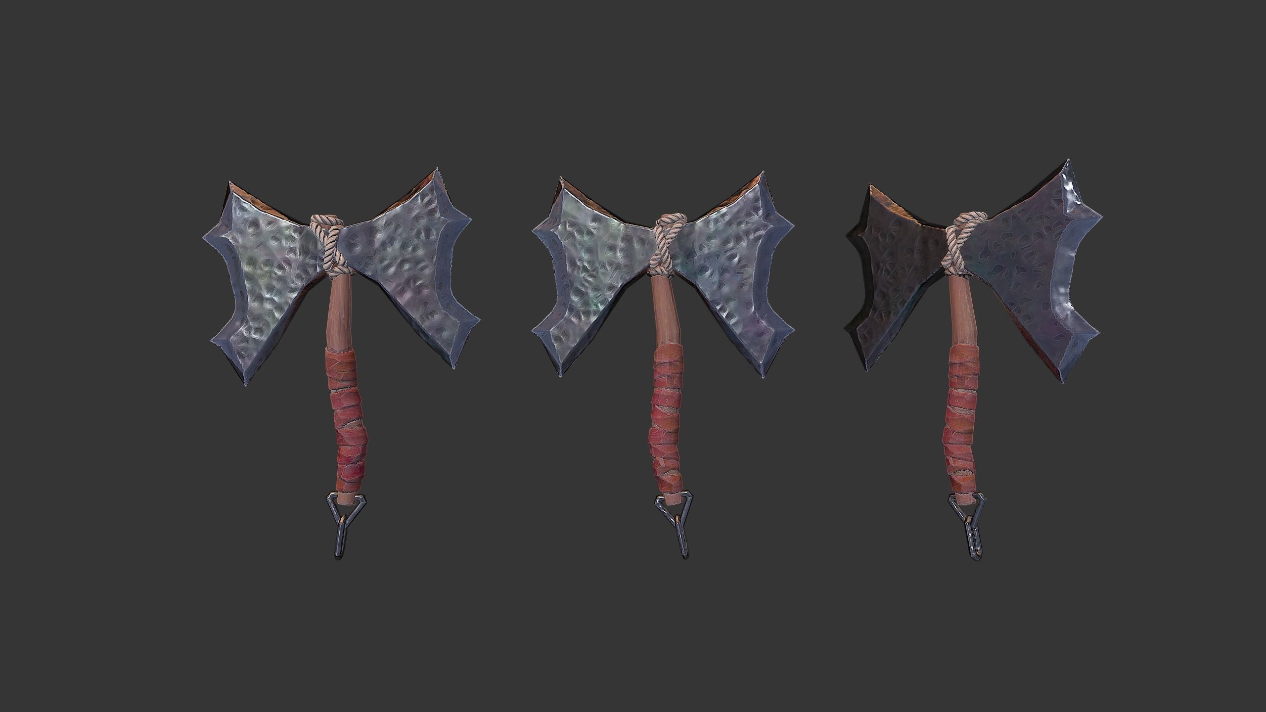 Axe Pack D Low-poly 3D model_15