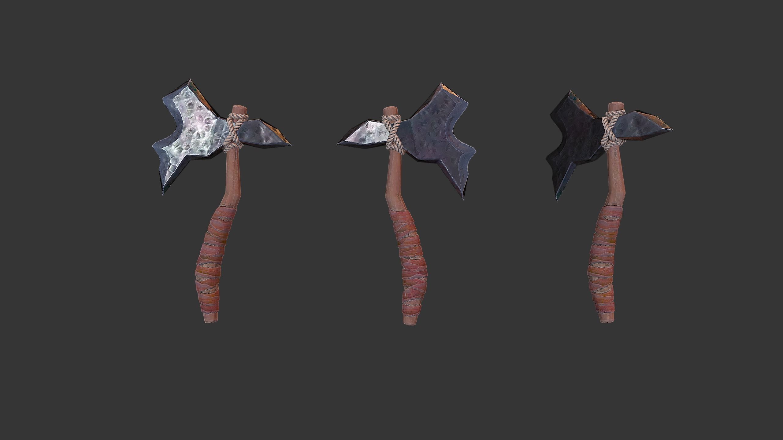 Axe Pack D Low-poly 3D model_1
