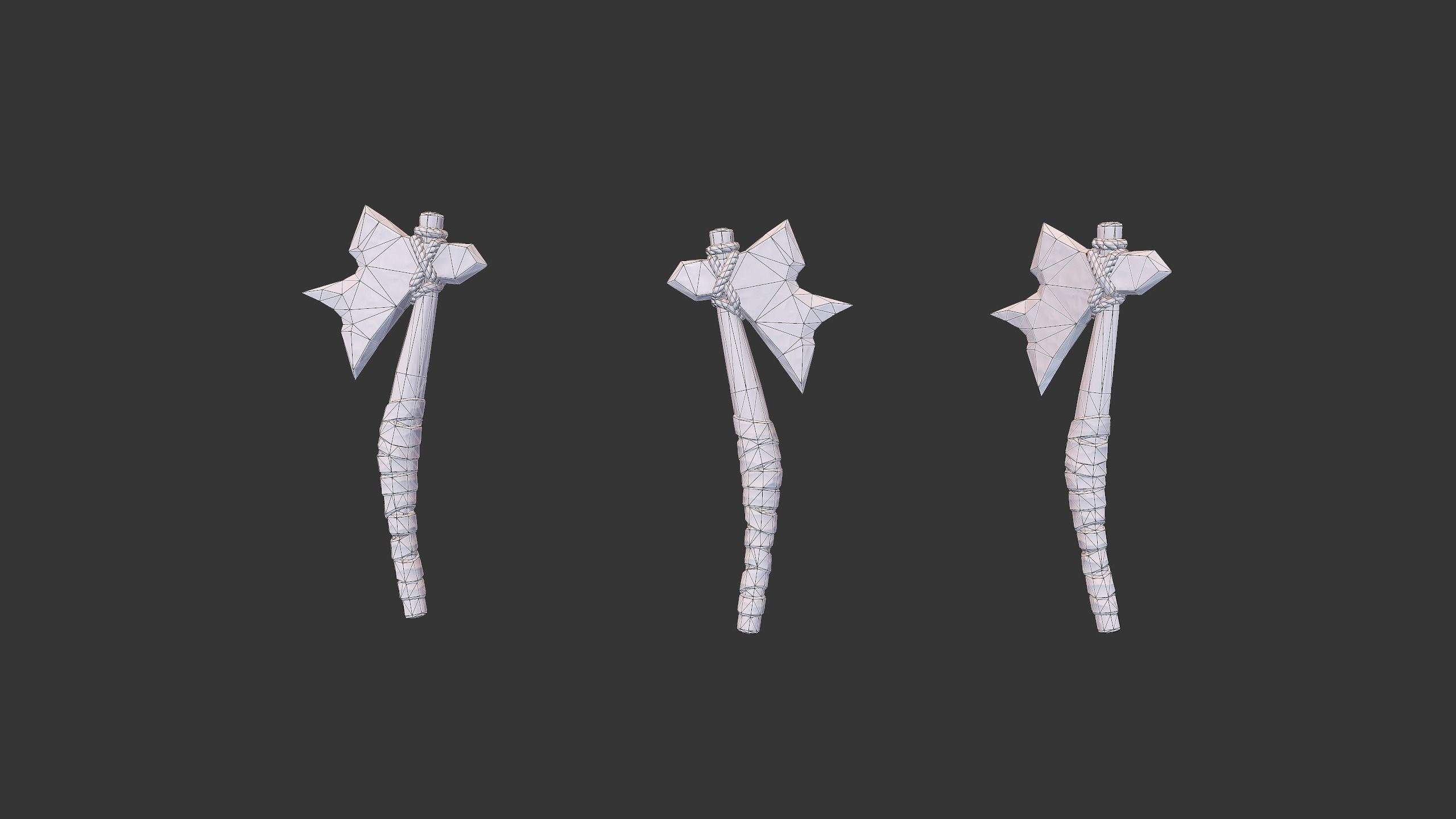 Axe Pack D Low-poly 3D model_8