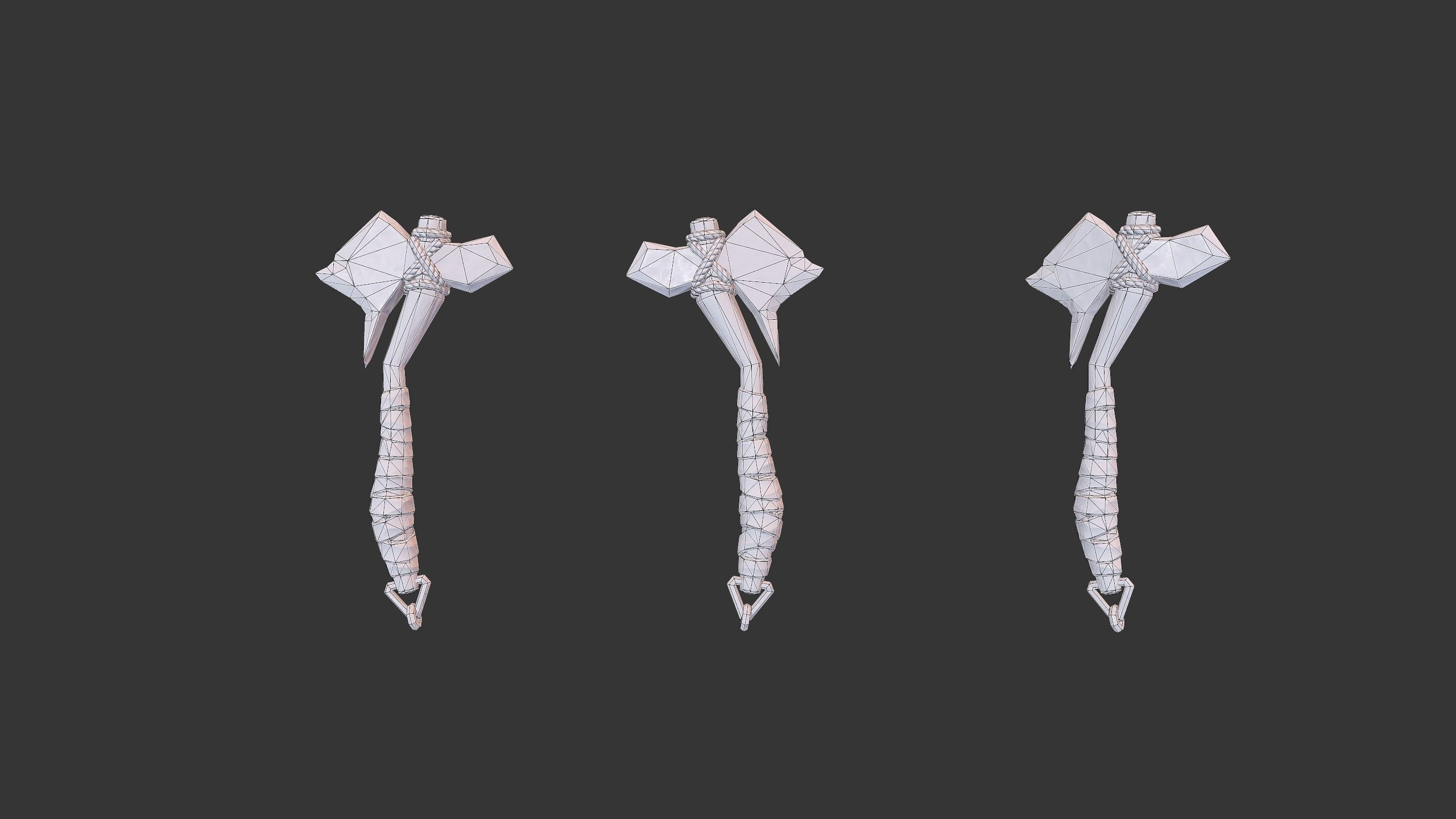 Axe Pack D Low-poly 3D model_4