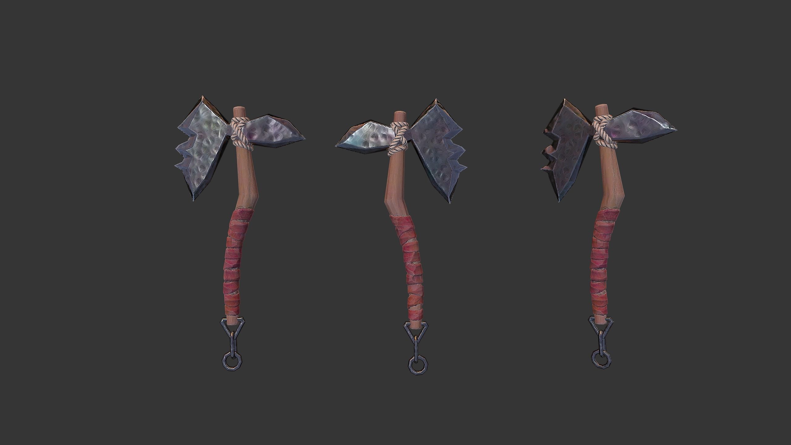 Axe Pack D Low-poly 3D model_11