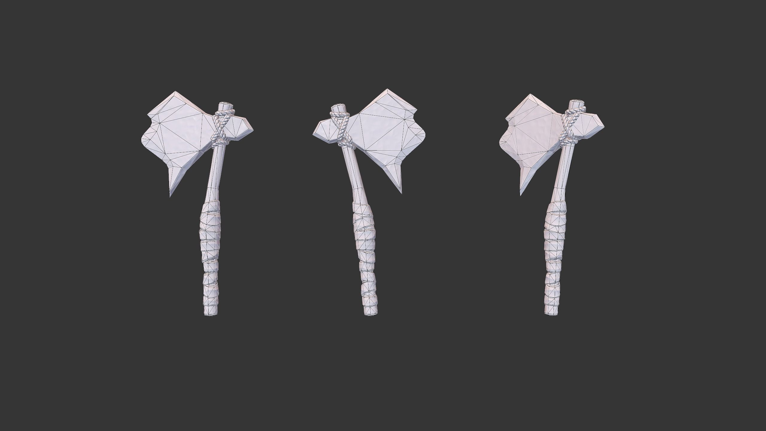 Axe Pack D Low-poly 3D model_32