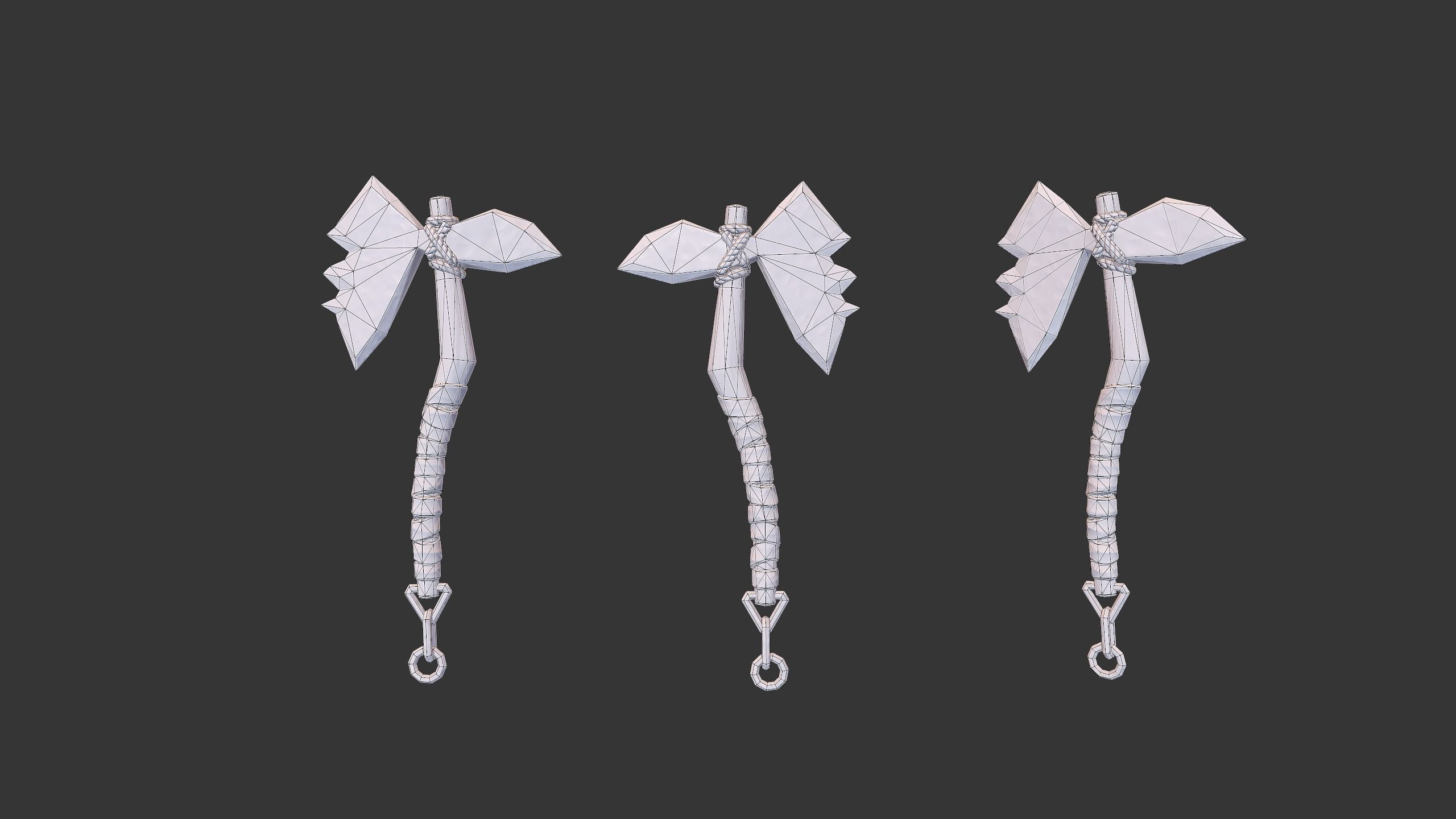 Axe Pack D Low-poly 3D model_12