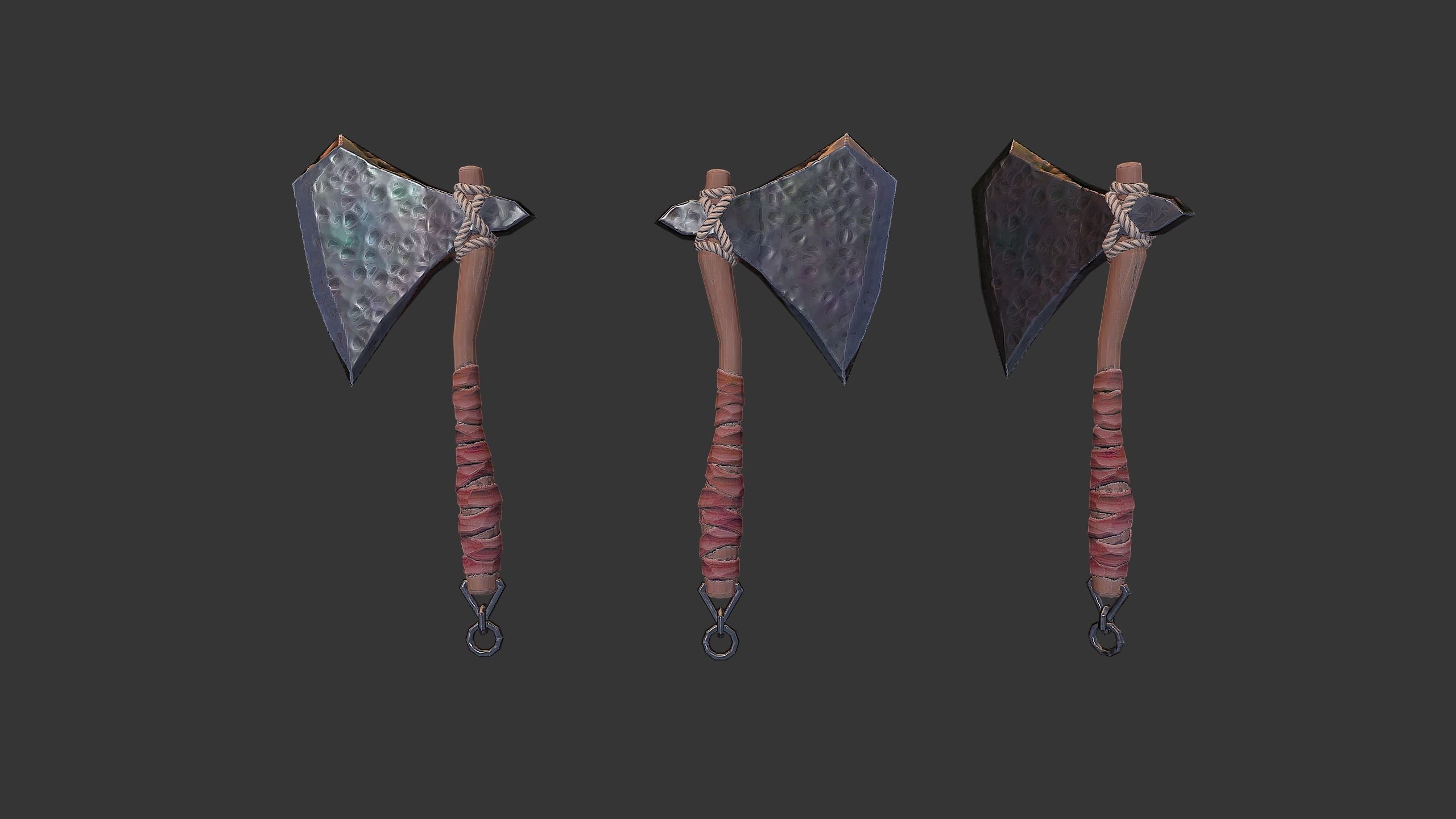 Axe Pack D Low-poly 3D model_17