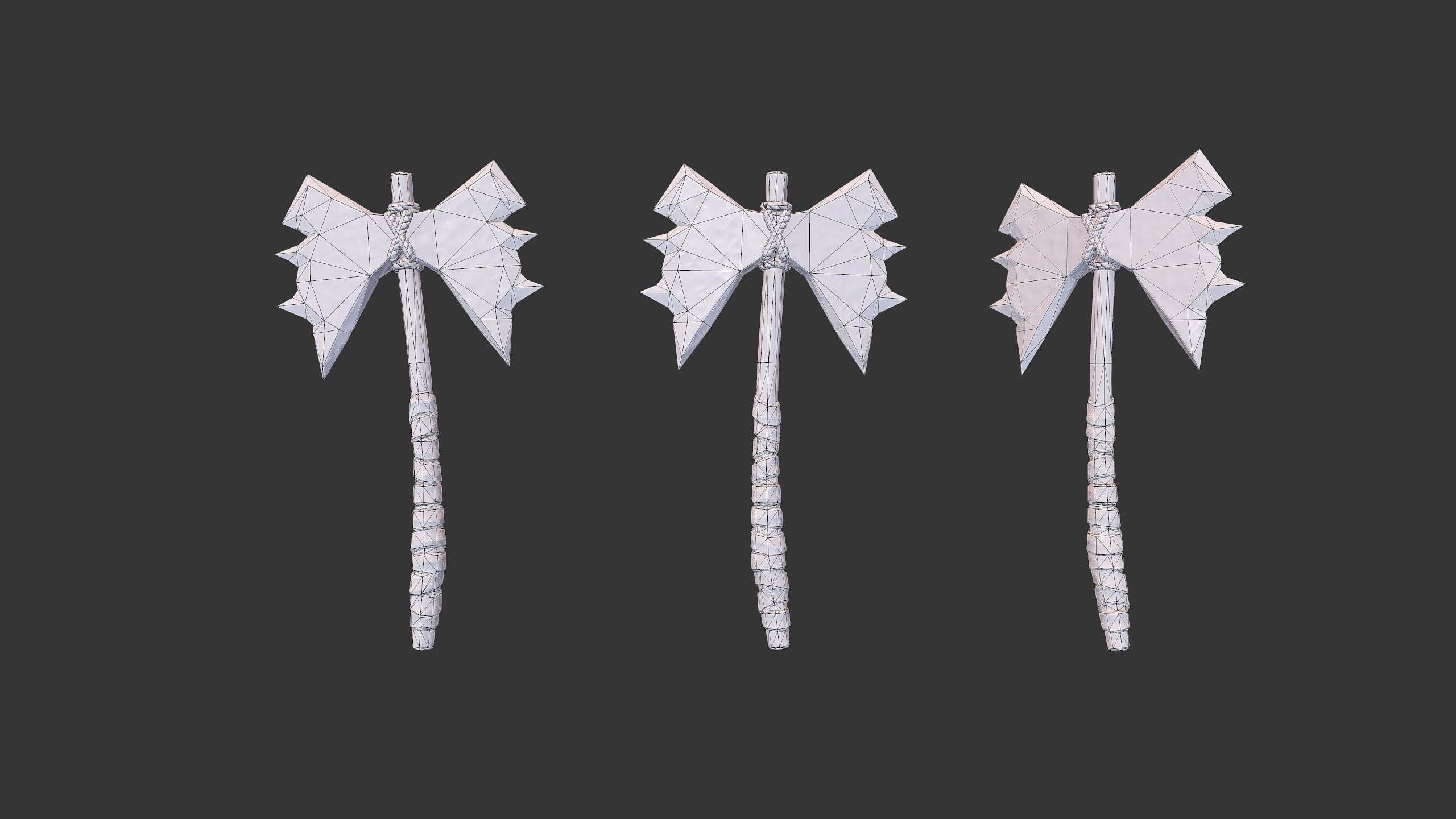 Axe Pack D Low-poly 3D model_14