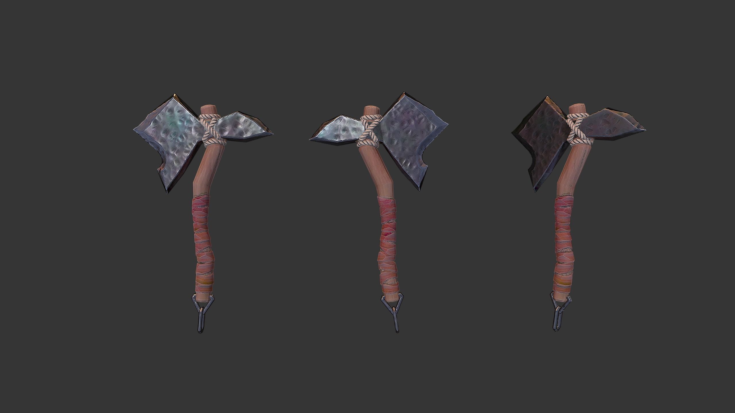 Axe Pack D Low-poly 3D model_39
