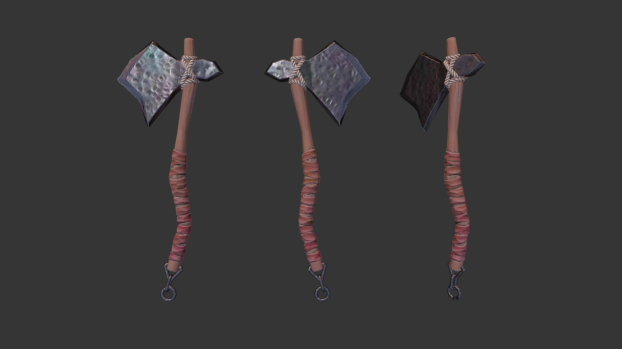 Axe Pack D Low-poly 3D model_35