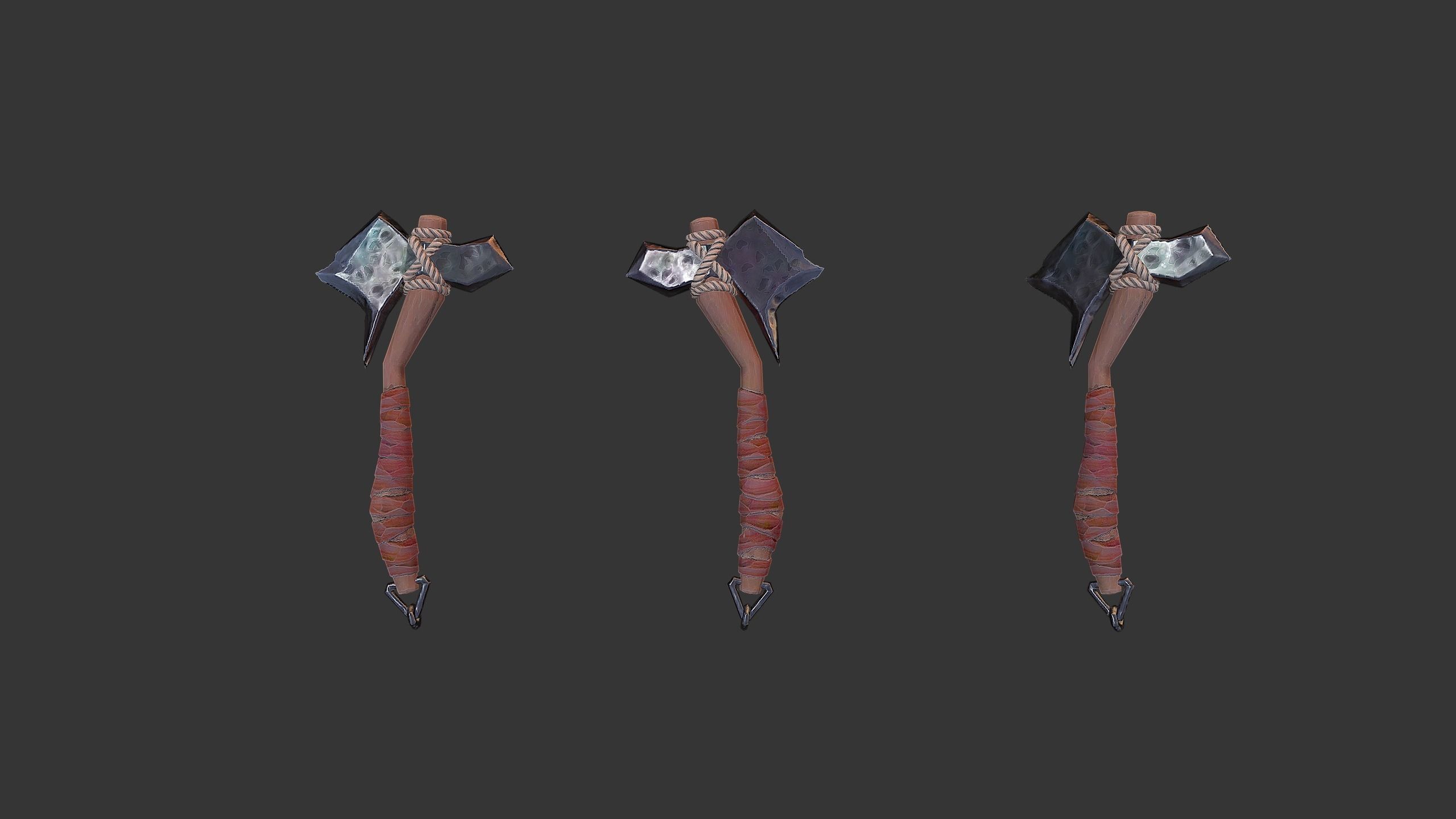 Axe Pack D Low-poly 3D model_3