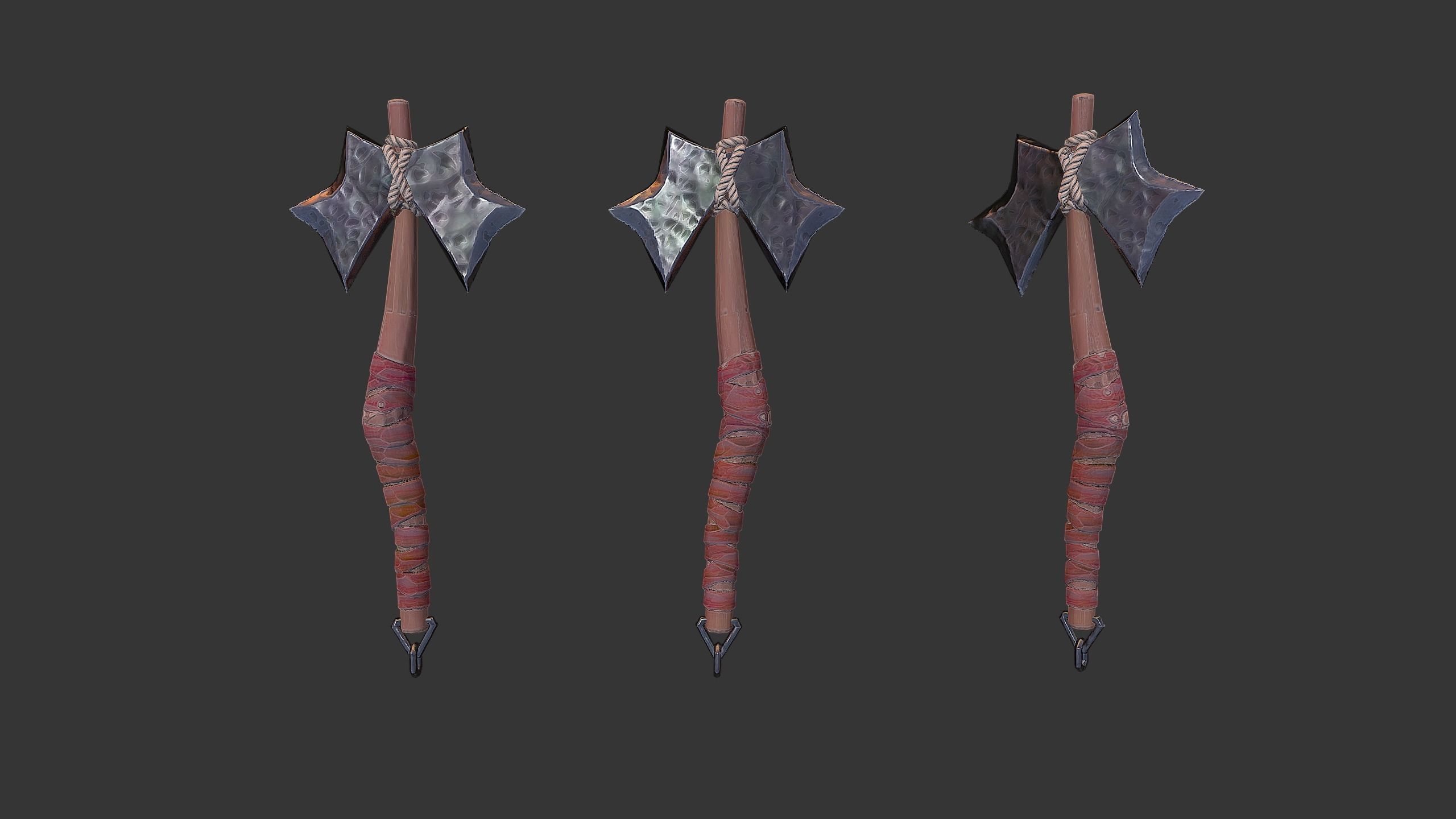 Axe Pack D Low-poly 3D model_27
