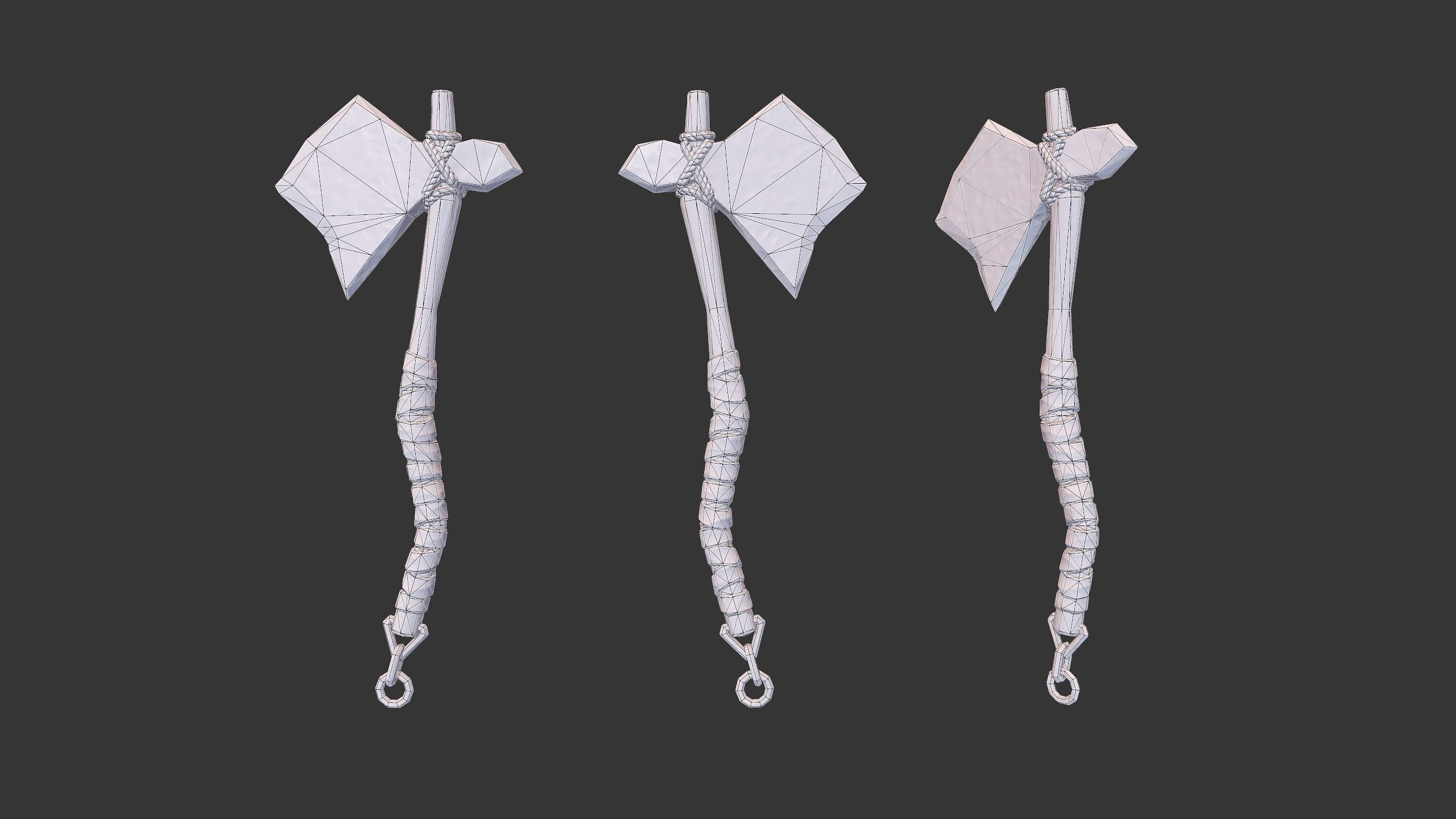 Axe Pack D Low-poly 3D model_36