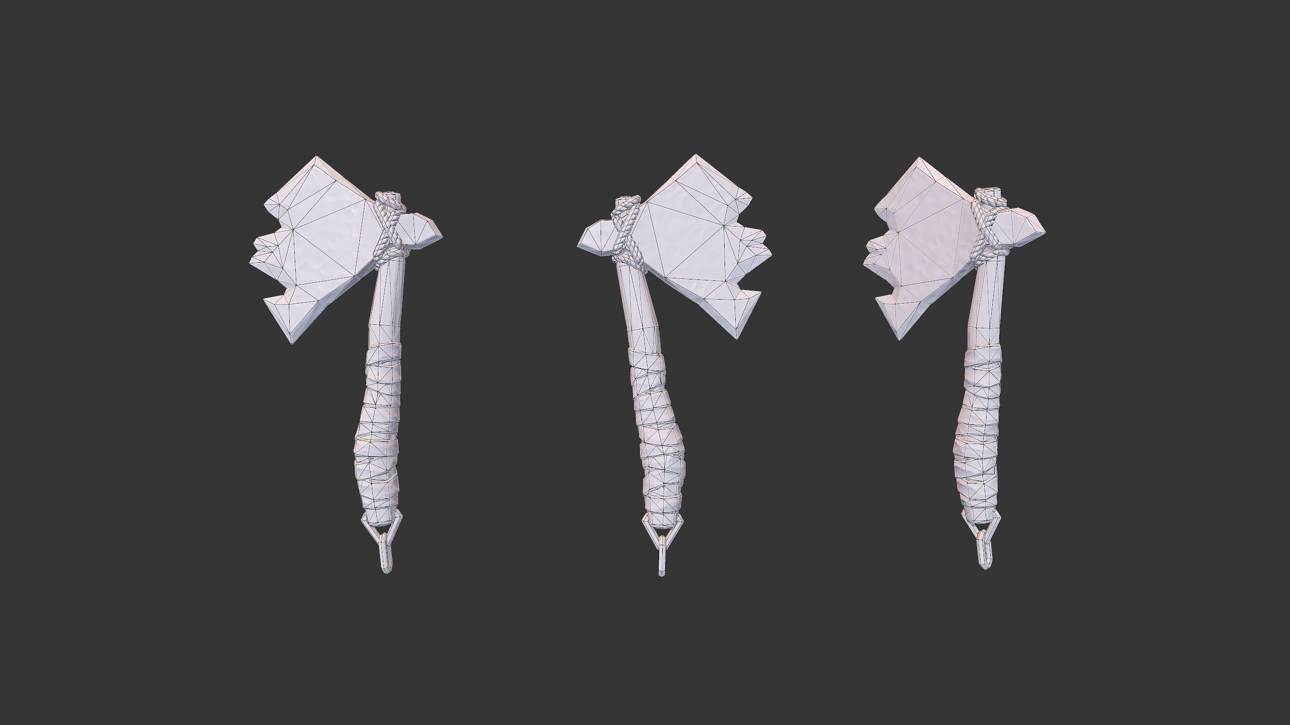 Axe Pack D Low-poly 3D model_10