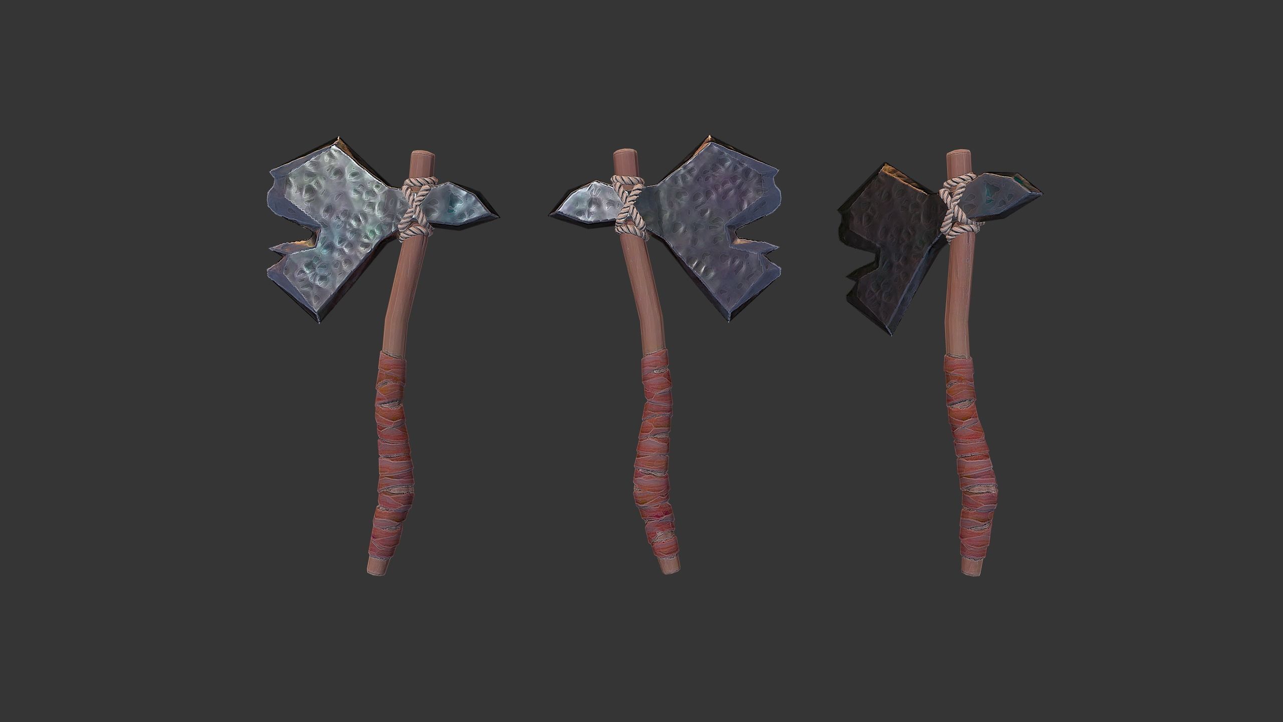 Axe Pack D Low-poly 3D model_37